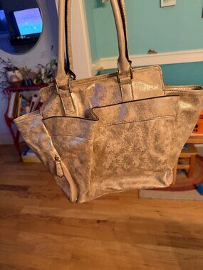 Sam and Libby Gold Metallic Tote Bag